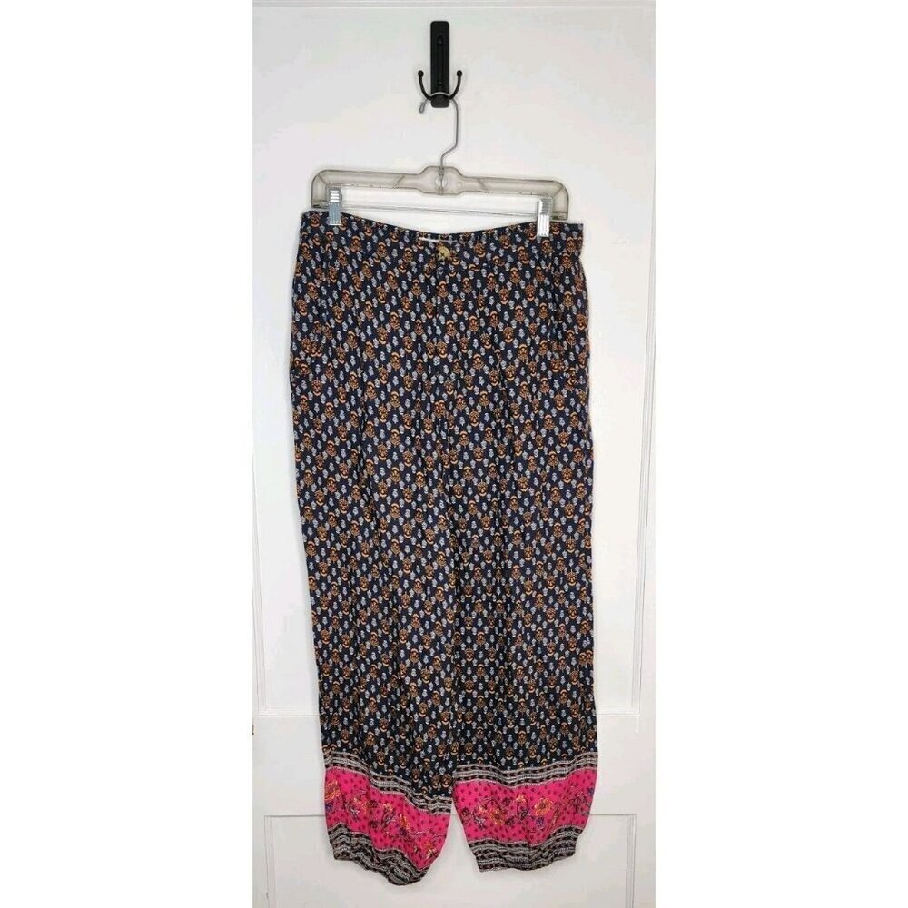 Anthropologie Womens Boho Festival Hippie Smocked Balloon Leg Harem Pants 8